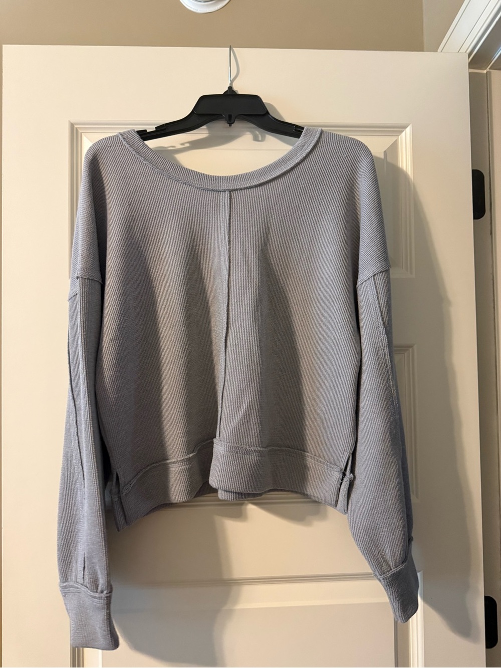 Boutique Grey Scoop-Neck Women's Crewneck Sweater